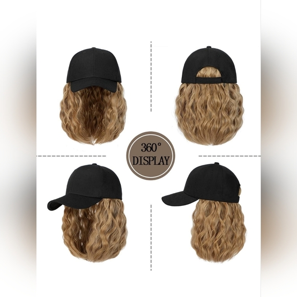 Women Short Wavy Hair Adjustable Baseball Hat/wig - Picture 3 of 8